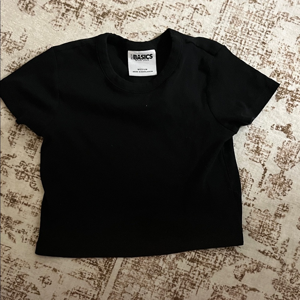 Basics Black Crop Top